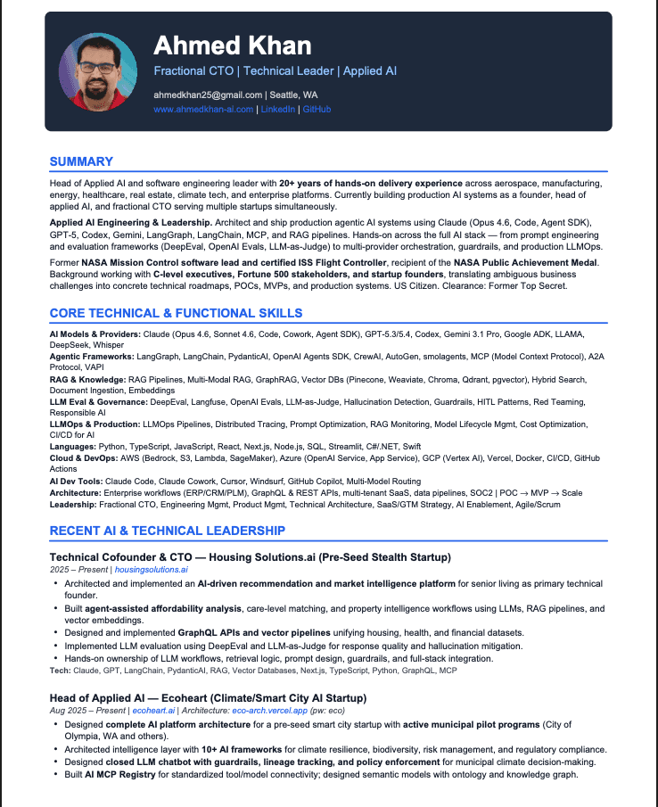 Ahmed Khan Resume 2026